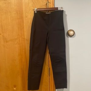 Everlane The Side Zip Stretch Cotton High Rise Pants Dark Blue Office